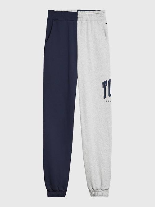 Tommy Hilfiger Spliced Collegiate Relaxed Joggers Broek Dames Blauw | TH042MFG