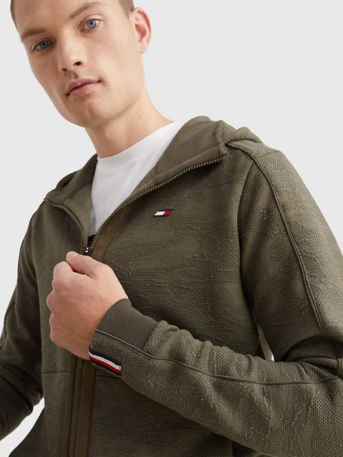 Tommy Hilfiger Sport Camo Zip-Thru Hoodie Heren Khaki | TH902VQE