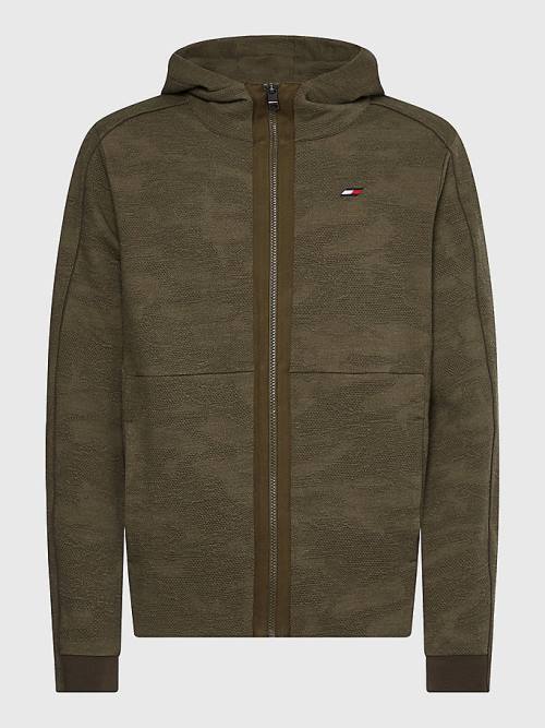 Tommy Hilfiger Sport Camo Zip-Thru Hoodie Heren Khaki | TH902VQE