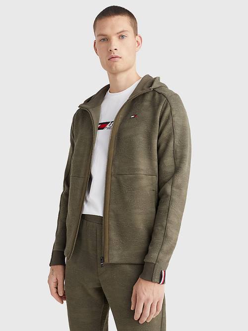 Tommy Hilfiger Sport Camo Zip-Thru Hoodie Heren Khaki | TH902VQE