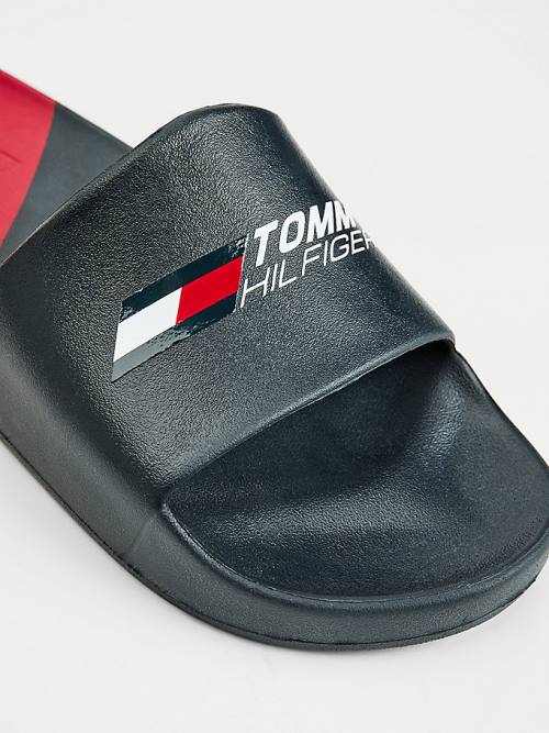 Tommy Hilfiger Sport Colour-Blocked Pool Slides Sandalen Heren Blauw | TH719NTE