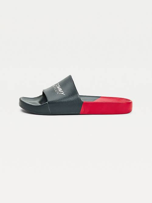 Tommy Hilfiger Sport Colour-Blocked Pool Slides Sandalen Heren Blauw | TH719NTE