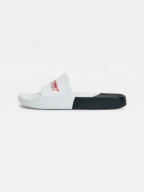 Tommy Hilfiger Sport Colour-Blocked Pool Slides Sandalen Heren Wit | TH729AKL