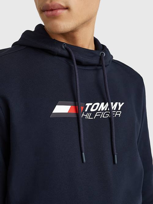 Tommy Hilfiger Sport Essential Organic Katoenen Hoodie Heren Blauw | TH178YQN