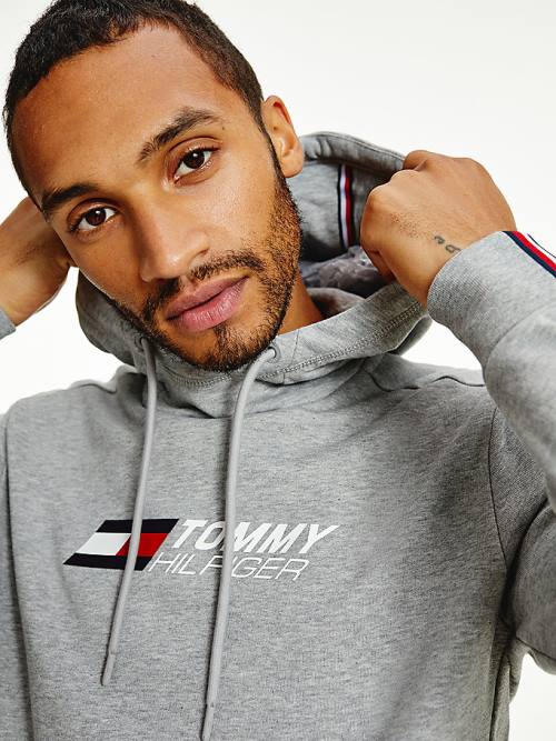 Tommy Hilfiger Sport Essential Organic Katoenen Hoodie Heren Grijs | TH578WFG