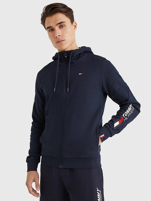 Tommy Hilfiger Sport Essential TH Cool Zip-Thru Hoodie Heren Blauw | TH823RHZ