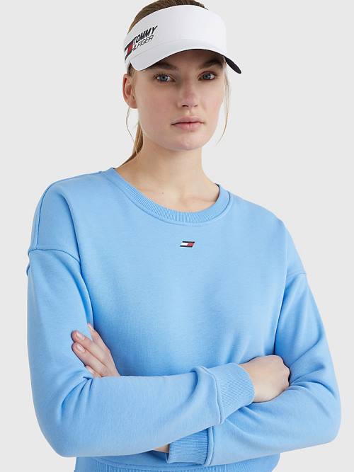 Tommy Hilfiger Sport Flag Relaxed Fit Sweatshirts Dames Blauw | TH267EDP