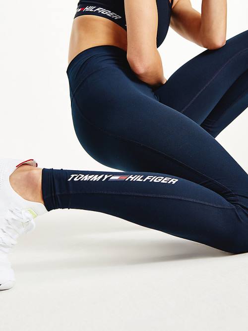 Tommy Hilfiger Sport Full Length Graphic Leggings Dames Blauw | TH281VBY