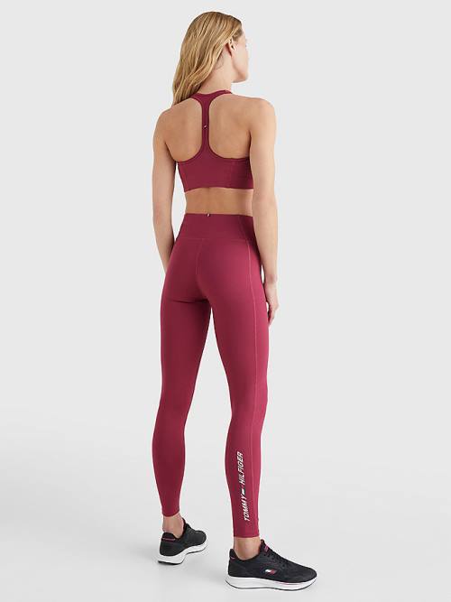 Tommy Hilfiger Sport Full Length Graphic Leggings Dames Rood | TH965SFT