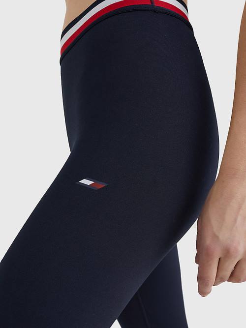 Tommy Hilfiger Sport Full Length Waistband Detail Leggings Dames Blauw | TH751ZKL