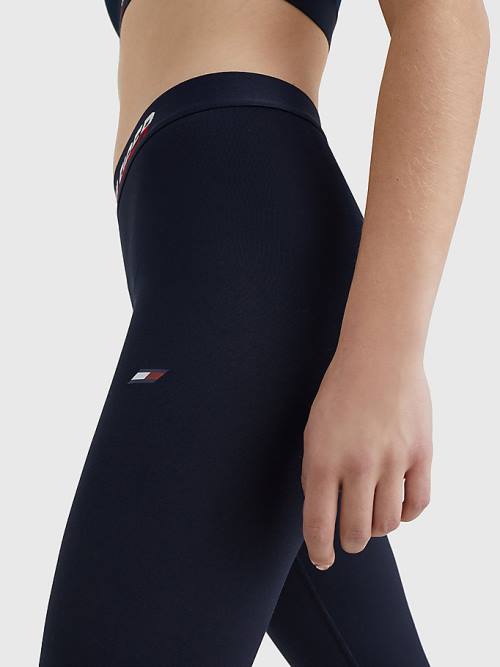 Tommy Hilfiger Sport Full Length Waistband Detail Leggings Dames Blauw | TH825JTD