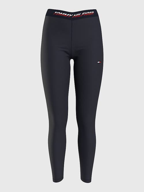 Tommy Hilfiger Sport Full Length Waistband Detail Leggings Dames Blauw | TH825JTD