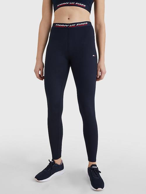 Tommy Hilfiger Sport Full Length Waistband Detail Leggings Dames Blauw | TH825JTD