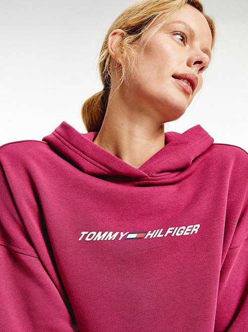 Tommy Hilfiger Sport Graphic Hoodie Dames Rood | TH426MAE