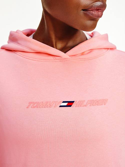 Tommy Hilfiger Sport Graphic Hoodie Dames Roze | TH527QKF