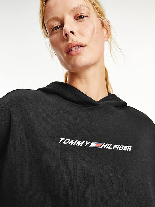 Tommy Hilfiger Sport Graphic Hoodie Dames Zwart | TH871BRK