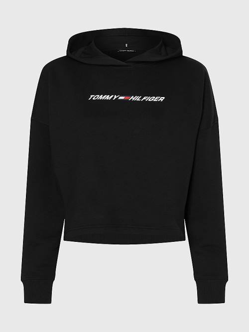 Tommy Hilfiger Sport Graphic Hoodie Dames Zwart | TH871BRK