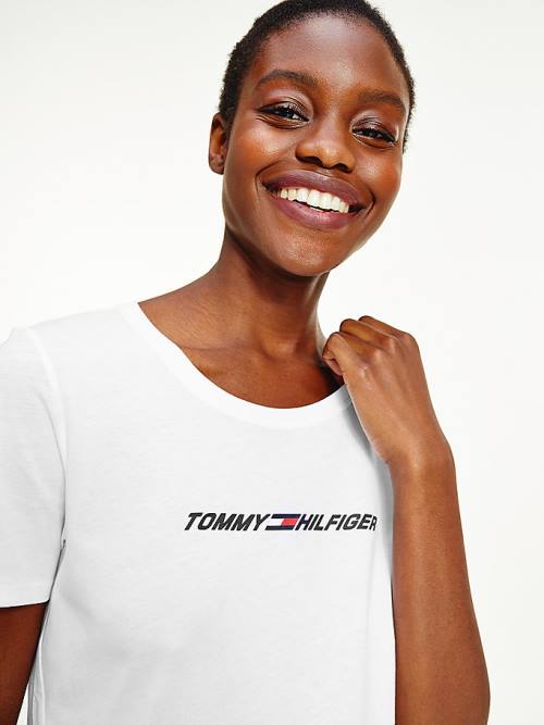 Tommy Hilfiger Sport Graphic T-shirts Dames Wit | TH451XMT