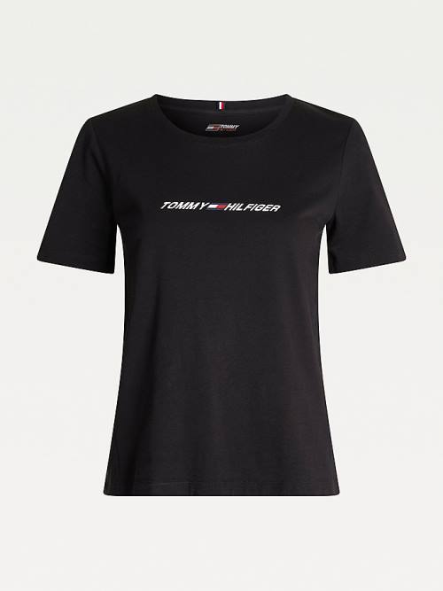 Tommy Hilfiger Sport Graphic T-shirts Dames Zwart | TH614DOA