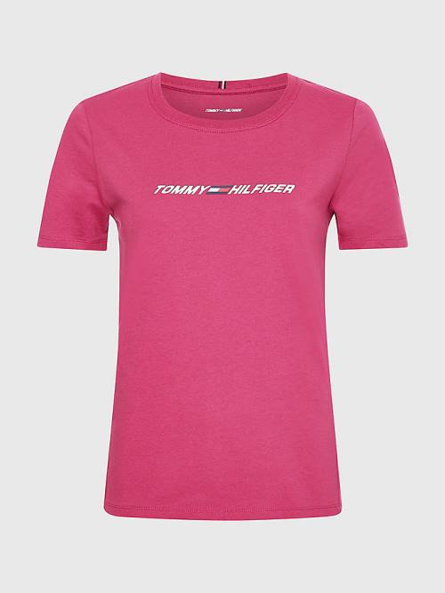 Tommy Hilfiger Sport Graphic T-shirts Dames Rood | TH794PWE