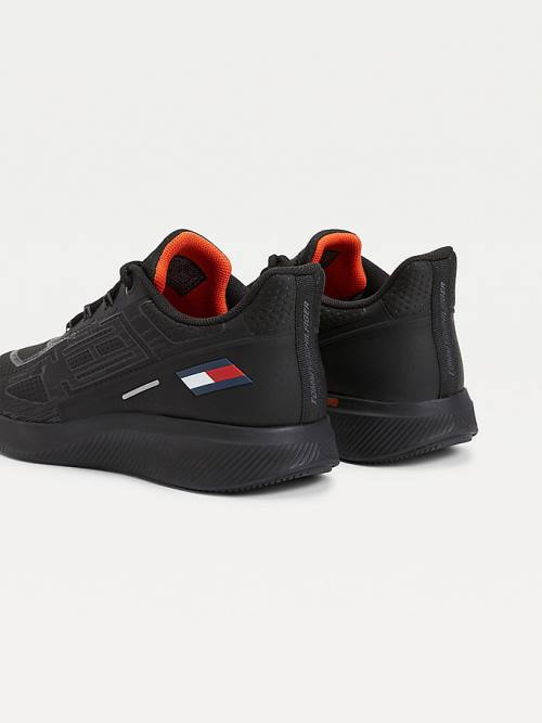 Tommy Hilfiger Sport Kanten-Up Sneakers Heren Zwart | TH139RNV