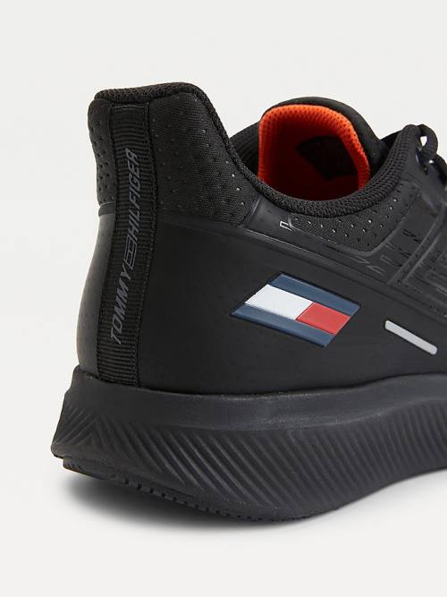 Tommy Hilfiger Sport Kanten-Up Sneakers Heren Zwart | TH139RNV