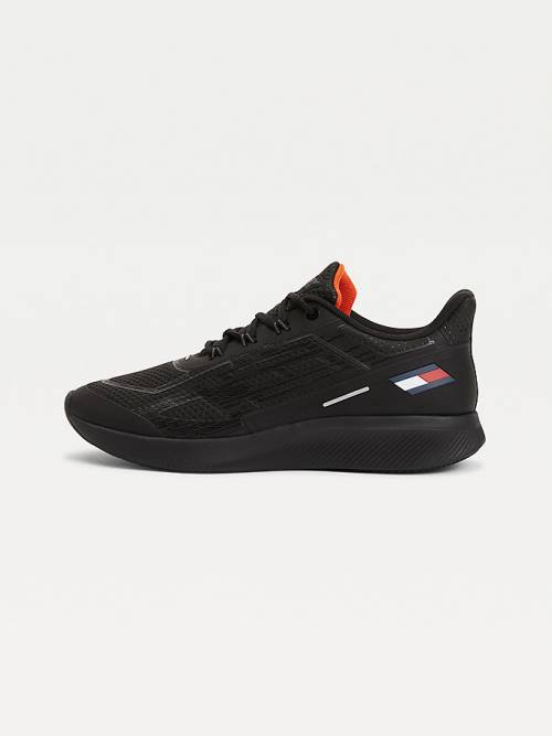 Tommy Hilfiger Sport Kanten-Up Sneakers Heren Zwart | TH139RNV