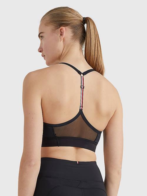 Tommy Hilfiger Sport Lichtgewicht Low Support Racer Bra Ondergoed Dames Zwart | TH490ZGA