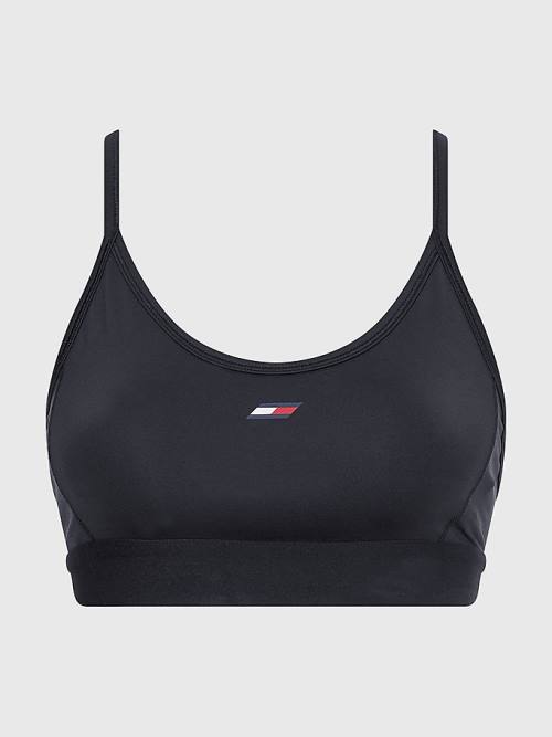 Tommy Hilfiger Sport Lichtgewicht Low Support Racer Bra Ondergoed Dames Zwart | TH490ZGA