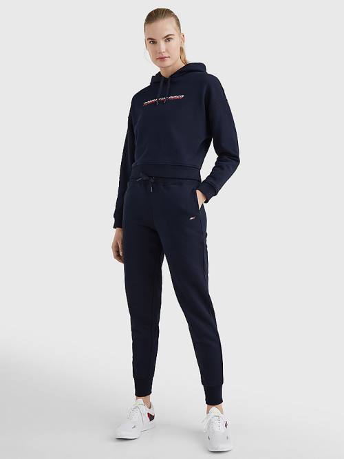 Tommy Hilfiger Sport Logo Relaxed Fit Hoodie Dames Blauw | TH143TBP