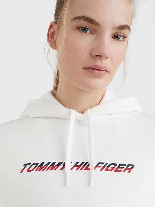 Tommy Hilfiger Sport Logo Relaxed Fit Hoodie Dames Wit | TH847MZU