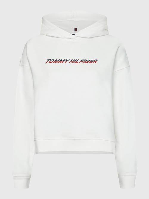 Tommy Hilfiger Sport Logo Relaxed Fit Hoodie Dames Wit | TH847MZU