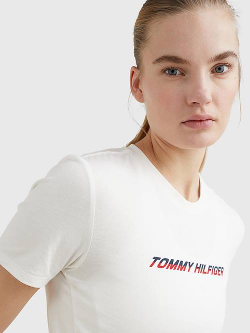 Tommy Hilfiger Sport Logo T-shirts Dames Wit | TH315QJE