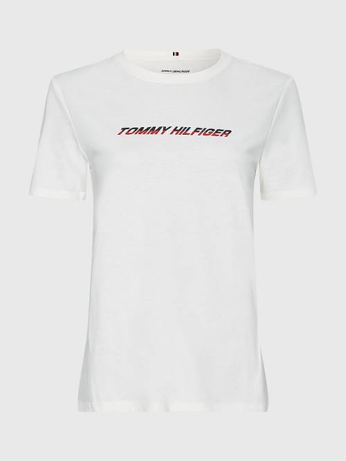 Tommy Hilfiger Sport Logo T-shirts Dames Wit | TH315QJE