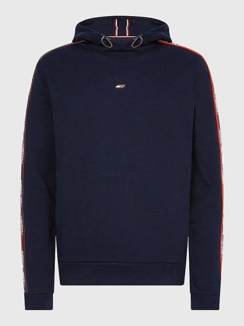 Tommy Hilfiger Sport Logo Tape Hoodie Heren Blauw | TH215VWK