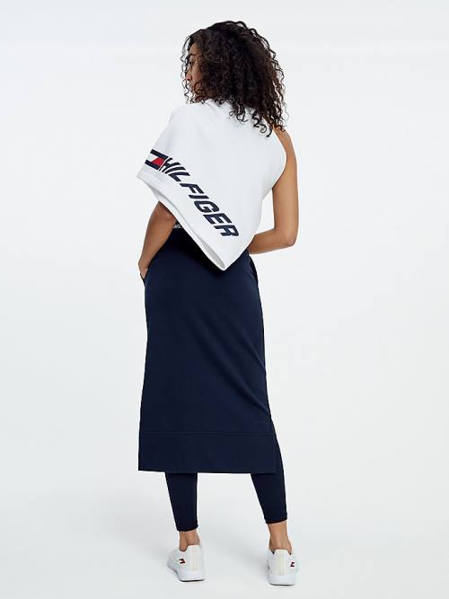 Tommy Hilfiger Sport Logo Tape Midi Rokken Dames Blauw | TH469LQM