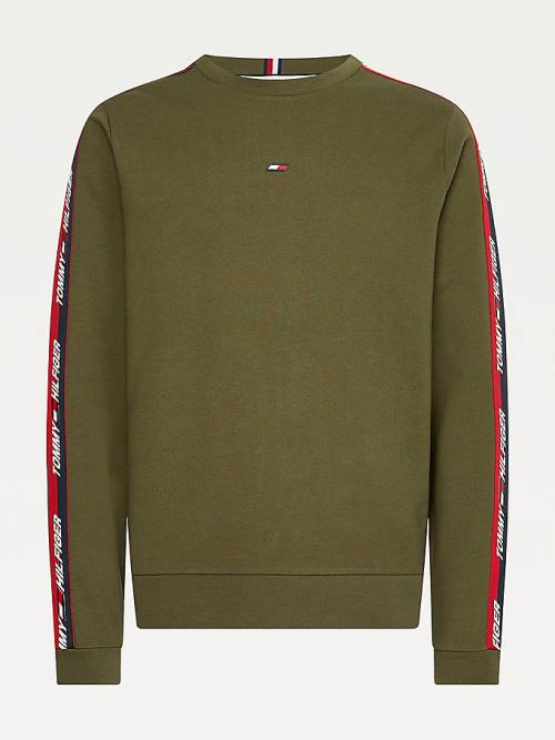 Tommy Hilfiger Sport Logo Tape Sweatshirts Heren Khaki | TH256NGK