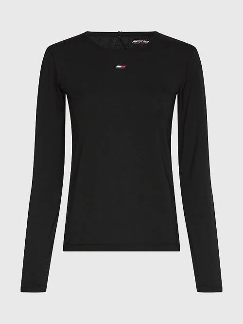 Tommy Hilfiger Sport Long Sleeve T-shirts Dames Zwart | TH347QXS