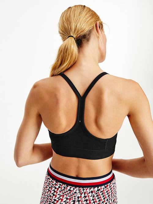 Tommy Hilfiger Sport Low Support Racerback Bra Ondergoed Dames Zwart | TH530SLU