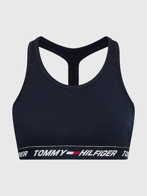 Tommy Hilfiger Sport Medium Support Tape Bra Ondergoed Dames Blauw | TH812ZKL