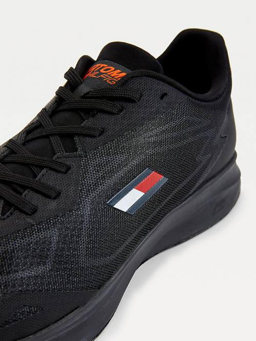 Tommy Hilfiger Sport Mixed Texture Sneakers Heren Zwart | TH879TYD