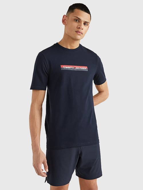 Tommy Hilfiger Sport Organic Jersey T-shirts Heren Blauw | TH903MNE