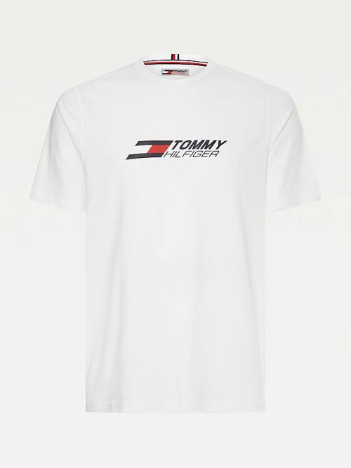 Tommy Hilfiger Sport Organic Katoenen Logo T-shirts Heren Wit | TH057SDX