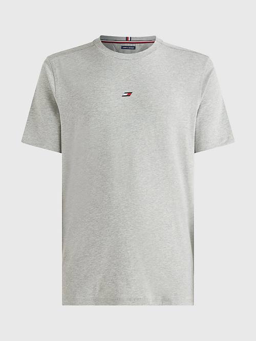 Tommy Hilfiger Sport Organic Katoenen Motion Flag T-shirts Heren Grijs | TH042QZD