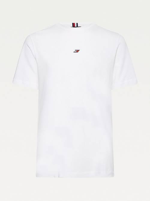 Tommy Hilfiger Sport Organic Katoenen Motion Flag T-shirts Heren Wit | TH364WRX