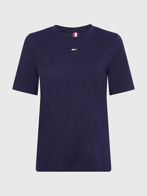 Tommy Hilfiger Sport Organic Katoenen T-shirts Dames Blauw | TH184HNS