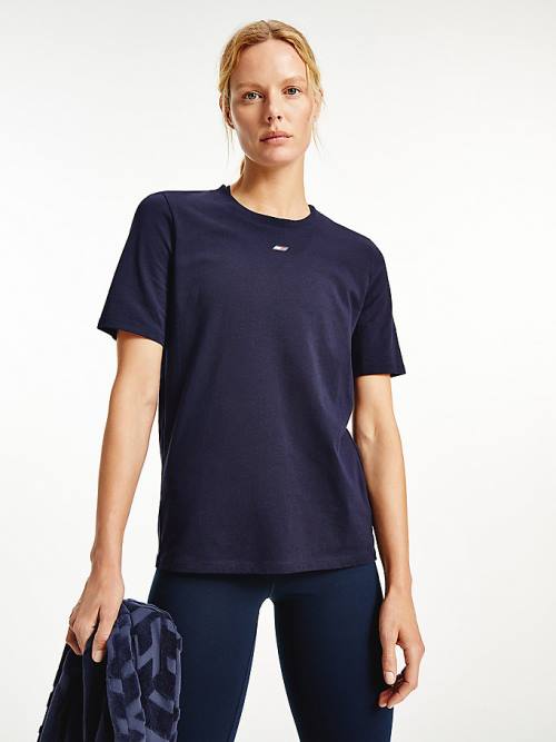 Tommy Hilfiger Sport Organic Katoenen T-shirts Dames Blauw | TH184HNS