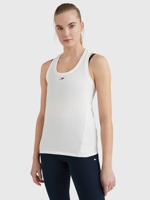 Tommy Hilfiger Sport Organic Katoenen Tank Top T-shirts Dames Wit | TH123CFU