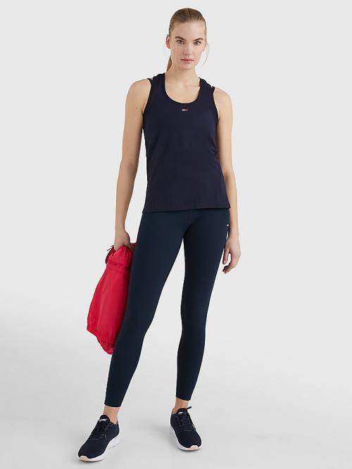 Tommy Hilfiger Sport Organic Katoenen Tank Top T-shirts Dames Blauw | TH586ICO