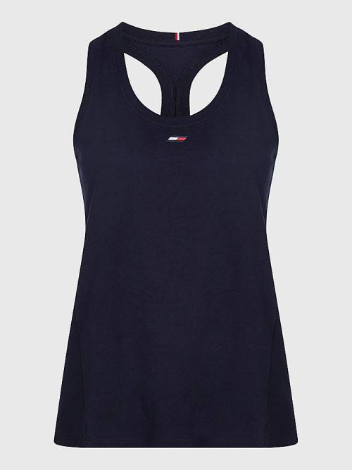 Tommy Hilfiger Sport Organic Katoenen Tank Top T-shirts Dames Blauw | TH586ICO